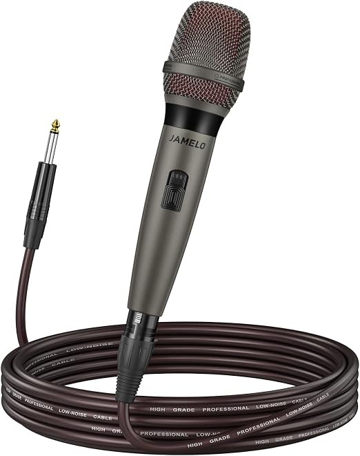 JAMELO Wired Microphones for Singing, Metal Dynamic Handheld Mic