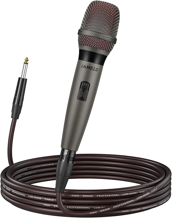 JAMELO Wired Microphones for Singing, Metal Dynamic Handheld Mic