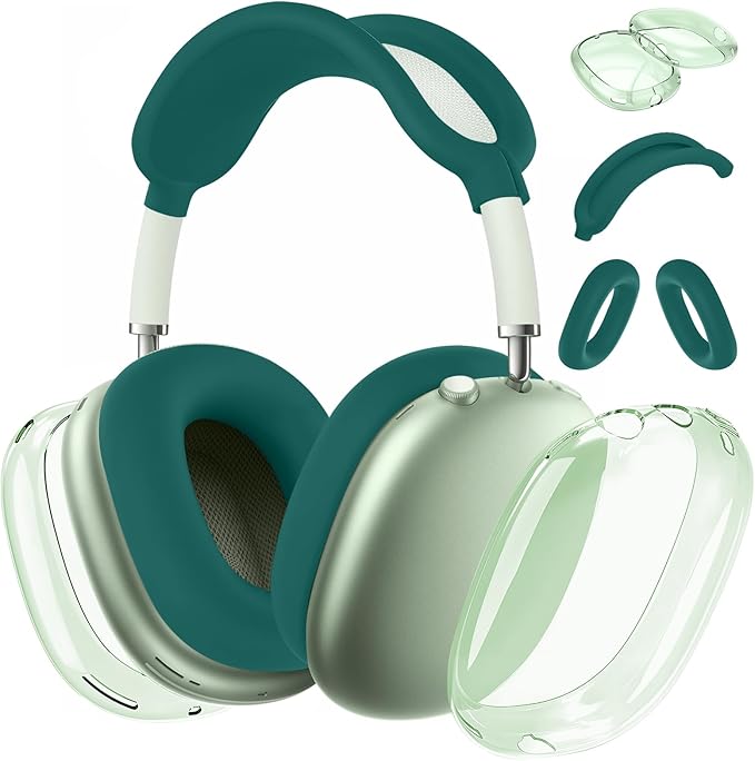 Case Cover for AirPods Max Headphones,Anti-Scratch Ear Pad Case Cover/Ear Cups Cover/Headband Cover/Top Pad Protector,for AirPods Max. Clear Soft TPU and Silicone,Skin Scratch Proof.