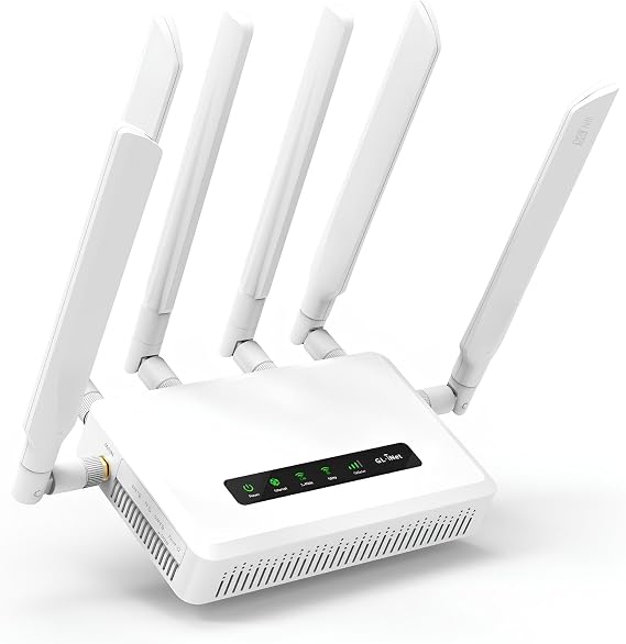 GL.iNet GL-X3000 (Spitz AX) Cellular Gateway 5G Router for House & RV, Wi-Fi 6, Detachable Antennas, Dual-SIM, T-Mobile & AT&T IoT Device Certified, Family/Rural Area/Road Trips