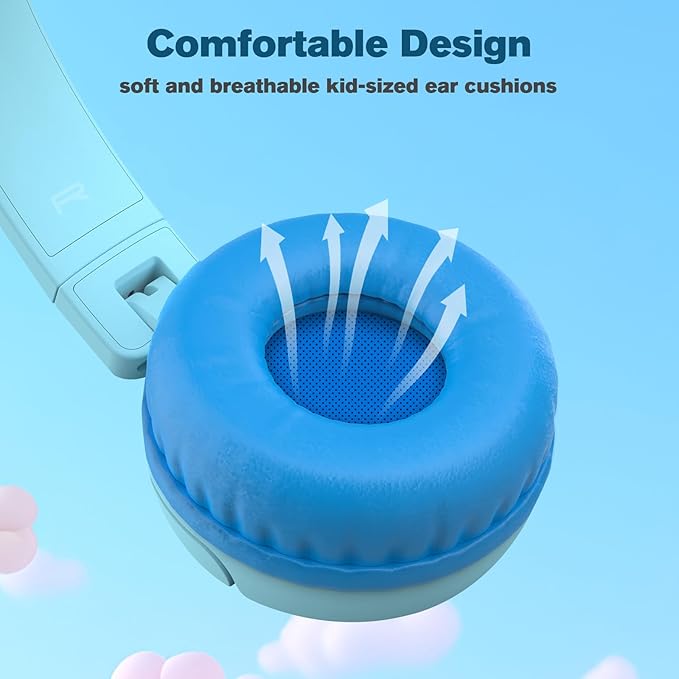 K6 USB C Kids Headphones, 85dB Safe Volume Headphones for Kids, Stereo Sound Foldable Headphone for School, Comfortable Fit On-Ear Headphone for Smartphones/iPad/Tablet/Plane/Travel