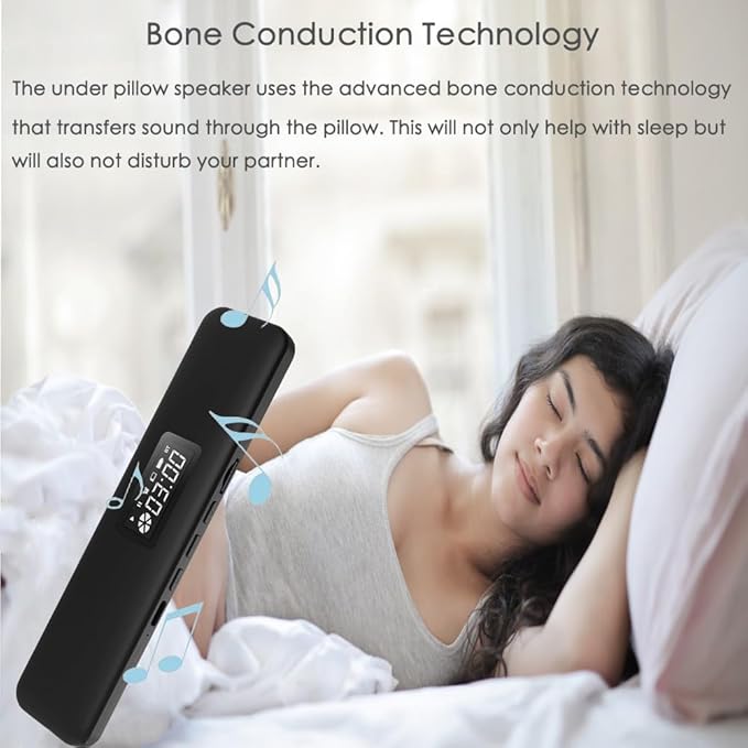 Under Pillow Speaker for Sleeping, Sleepbar Speakerr Under Pill0w, White Noise Machine Audio Pilow Speakerr, Mini Portable Sleep Earphone for Travel (Blue2)