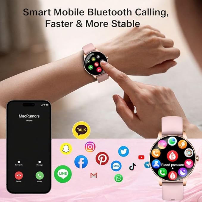 Efolen Smart Watches for Women Answer/Make Call,1.27" HD Fitness Tracker for Android iPhone,Heart Rate SpO2 Sleep Monitor,IP68 Waterproof Digital Watch,100+ Sports Activity Trakcer Rose Gold