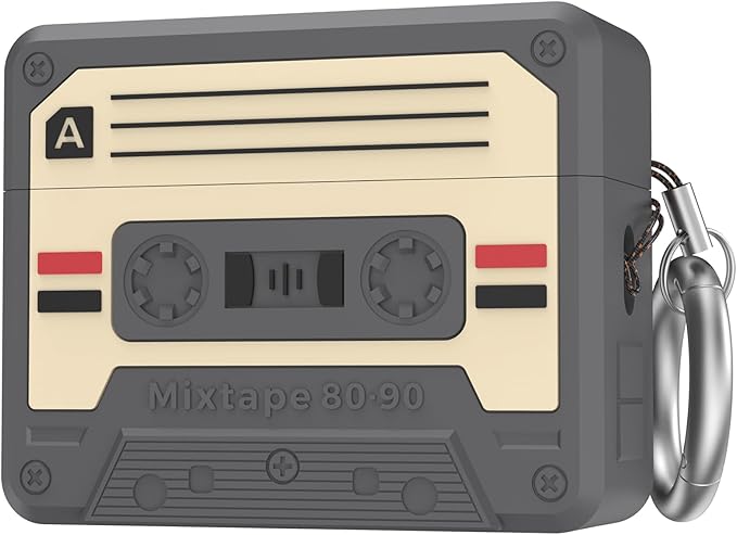 for AirPods Pro 3 Case - 2025 Retro Silicone Mixtape Design Case for Apple AirPods Pro 3rd Generation, Cute Cassette Airpod pro 3 Case Cover for Men/Women (Deep Grey)