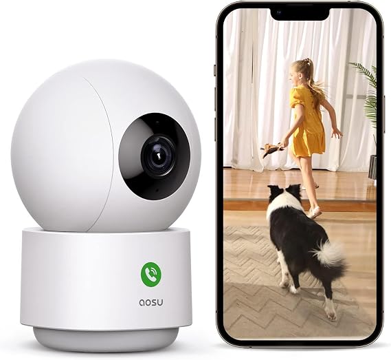 aosu 2K Indoor Camera,Baby Monitor for Home Security with 2.4GHz WiFi only