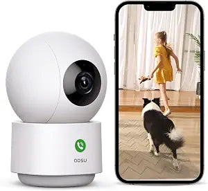aosu 2K Indoor Camera,Baby Monitor for Home Security with 2.4GHz WiFi only