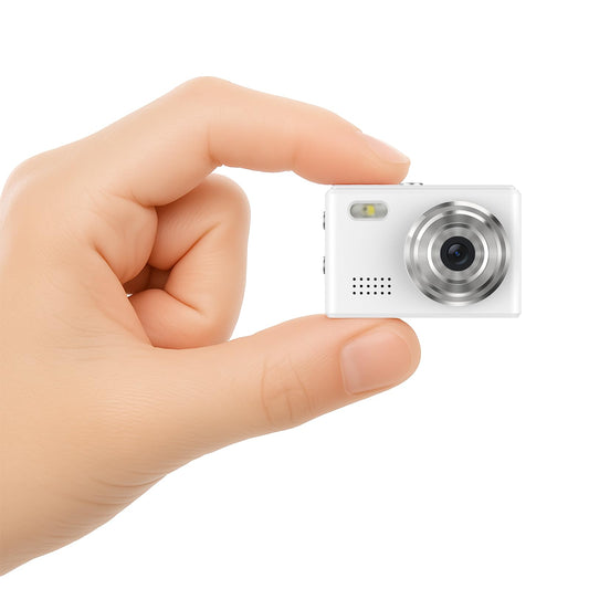 Mini Digital Camera, Portable Keychain Camera, 64GB Card, White