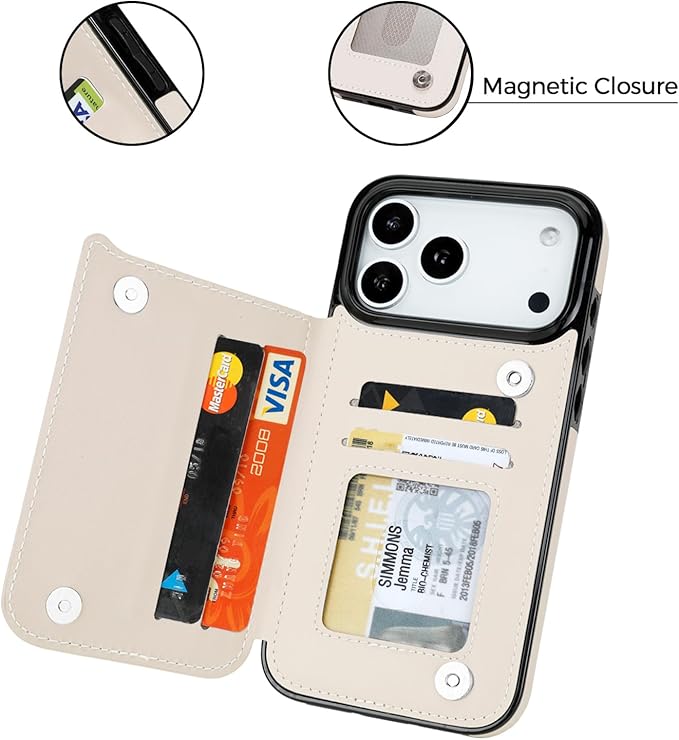 uCOLOR for iPhone 17 Pro Max Wallet Case with Card Holder PU Leather RFID Blocking Design iPhone 17 Pro Max flip case for Women Men Magnetic Clasp Kickstand Design 6.9 inch (Dune Mirage Checkboard)