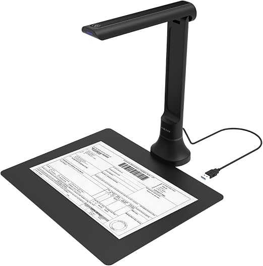 VIISAN DB8401 16MP Document Camera for Schools & Offices – Certified Windows/macOS Compatible, Portable USB Scanner with OCR, TTS & Barcode Recognition, Foldable Arm for Space-Saving Design