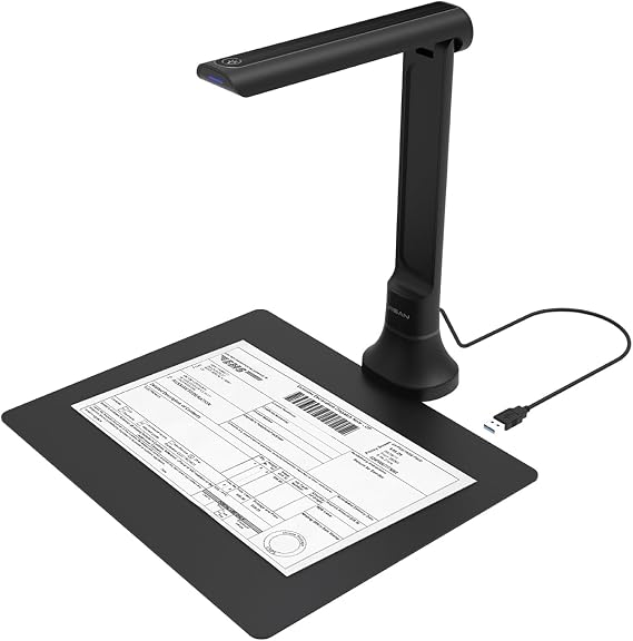 VIISAN DB8401 16MP Document Camera for Schools & Offices – Certified Windows/macOS Compatible, Portable USB Scanner with OCR, TTS & Barcode Recognition, Foldable Arm for Space-Saving Design