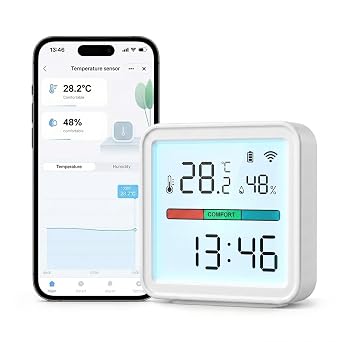 eMylo WiFi Thermometer Hygrometer Digital with App Alerts Data Export