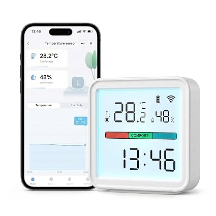 eMylo WiFi Thermometer Hygrometer Digital with App Alerts Data Export