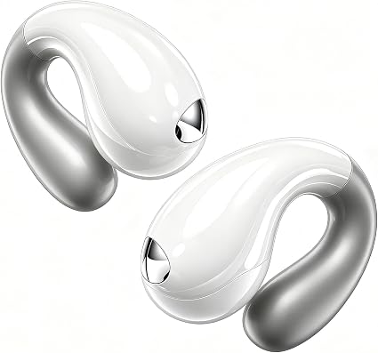Ultra Open-Ear Earbuds – Comfort Bluetooth 6.1 Clip On Earbuds Over Ear Bone Conduction Earbuds with Secure Fit & AI-Powered Clear Calls,Open Ear Headphones for Work,Commute,Workout Running, Sports