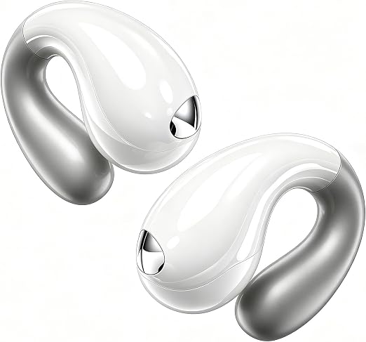 Ultra Open-Ear Earbuds – Comfort Bluetooth 6.1 Clip On Earbuds Over Ear Bone Conduction Earbuds with Secure Fit & AI-Powered Clear Calls,Open Ear Headphones for Work,Commute,Workout Running, Sports