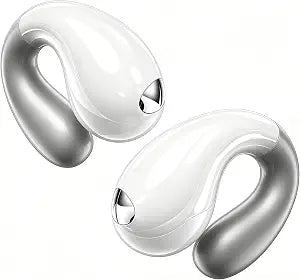 Ultra Open-Ear Earbuds – Comfort Bluetooth 6.1 Clip On Earbuds Over Ear Bone Conduction Earbuds with Secure Fit & AI-Powered Clear Calls,Open Ear Headphones for Work,Commute,Workout Running, Sports