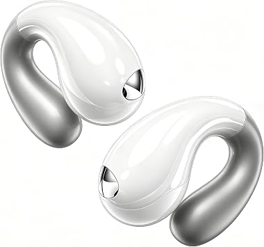 Ultra Open-Ear Earbuds – Comfort Bluetooth 6.1 Clip On Earbuds Over Ear Bone Conduction Earbuds with Secure Fit & AI-Powered Clear Calls,Open Ear Headphones for Work,Commute,Workout Running, Sports