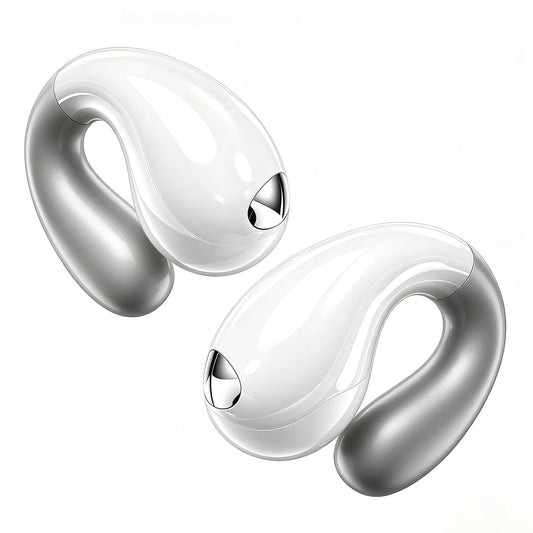 Ultra Open-Ear Earbuds – Comfort Bluetooth 6.1 Clip On Earbuds Over Ear Bone Conduction Earbuds with Secure Fit & AI-Powered Clear Calls,Open Ear Headphones for Work,Commute,Workout Running, Sports