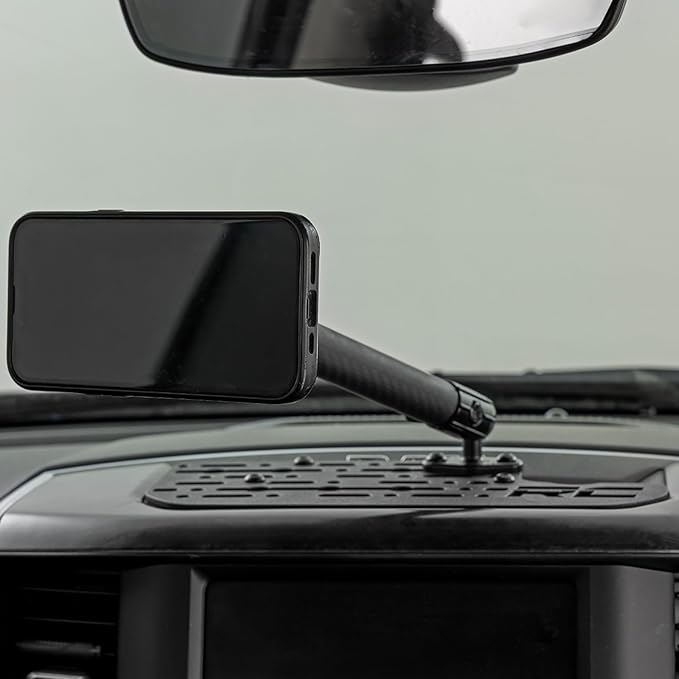 Rough Country Accessory Dash Mount for Ram 1500 (2019??026 w/ 12" Touchscreen) - Phone & Device Mount w/ 8" Arm, Works with Standard Devices