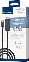INSIGNIA 6 ft. 8K Ultra HD USB-C to HDMI 2.1 Braided Cable, 8K High-Resolution, 48Gbps high-Speed Data Transfer, Gold Plated connectors for Laptop, Tablet, Smartphone, MacBook, Monitor, TV - Image 1