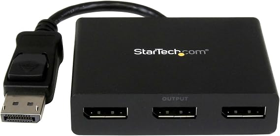 StarTech.com 3-Port DisplayPort 1.2 Splitter, DisplayPort to 3x DP Multi-Monitor Adapter, Dual 4K 30Hz and 1080p 60Hz Computer MST Hub, Windows Only (MSTDP123DP)