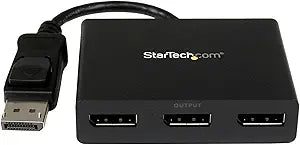 StarTech.com 3-Port DisplayPort 1.2 Splitter, DisplayPort to 3x DP Multi-Monitor Adapter, Dual 4K 30Hz and 1080p 60Hz Computer MST Hub, Windows Only (MSTDP123DP)