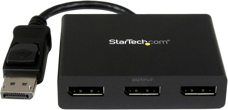 StarTech.com 3-Port DisplayPort 1.2 Splitter, DisplayPort to 3x DP Multi-Monitor Adapter, Dual 4K 30Hz and 1080p 60Hz Computer MST Hub, Windows Only (MSTDP123DP)