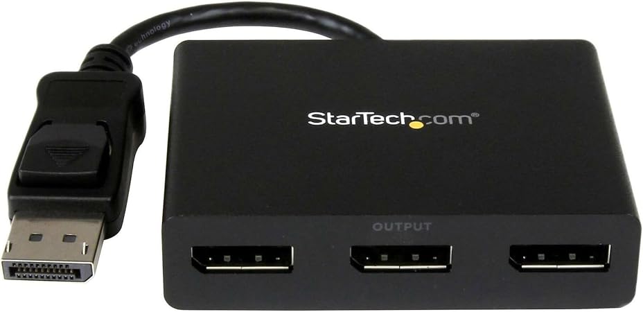 StarTech.com 3-Port DisplayPort 1.2 Splitter, DisplayPort to 3x DP Multi-Monitor Adapter, Dual 4K 30Hz and 1080p 60Hz Computer MST Hub, Windows Only (MSTDP123DP)