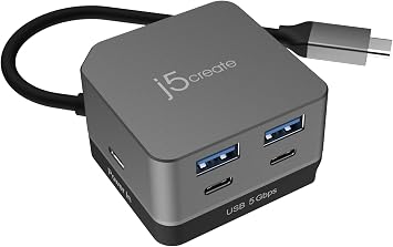 j5create USB-C Hub 4K@144Hz HDMI with 100W Fast Charge and Flexible Ports