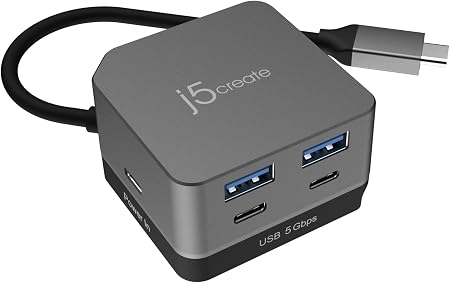 j5create USB-C Hub 4K@144Hz HDMI with 100W Fast Charge and Flexible Ports