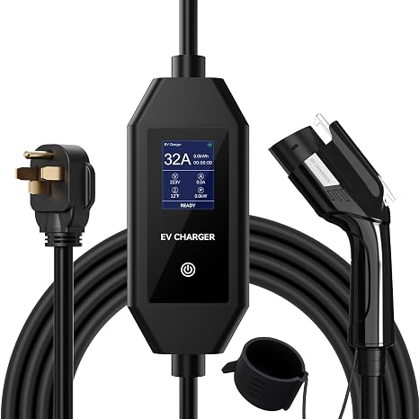 32 Amp 240V Portable Level 2 EV Charger, with NEMA 14-50 Plug