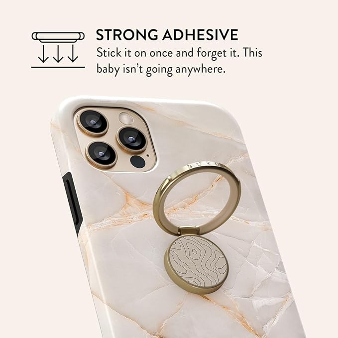BURGA Cell Phone Ring, Holder Grip and Stand - Finger Phone Grip for Back of Smartphone Case, Kickstand 360 Rotation, Universal Ring for iPhone Samsung Galaxy Huawei Google Pixel, Stylish Accessories