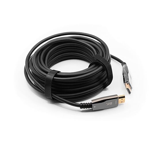 Pacroban HDMI Cable 50ft Ultra High Speed Fiber Optic HDMI 2.1, eARC, 48Gbps, Slim, Active Uni-Directional, 4K@120Hz / 8K@60Hz, in-Wall & Conduit Use