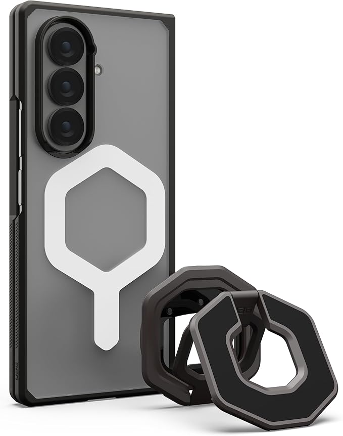 URBAN ARMOR GEAR UAG Designed for Samsung Galaxy Z Fold 7 Movue Case Bundle with Mag2 Magnetic Ring Stand, Ice