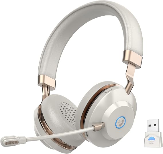 Wireless Headset with Mic for Work, ENC Noise Cancelling Bluetooth Headset