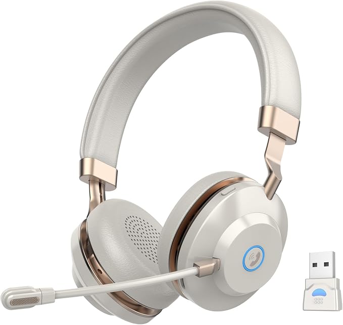Wireless Headset with Mic for Work, ENC Noise Cancelling Bluetooth Headset