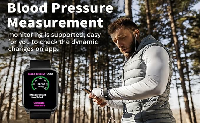 Smart Watch (Answer/Make Calls), 2.01“Inch Fitness Tracker, Heart Rate/Sleep Monitor/Pedometer/Calories, Multiple Sports Modes, Waterproof Women's Men's Fitness Watch for Android iPhone (black)