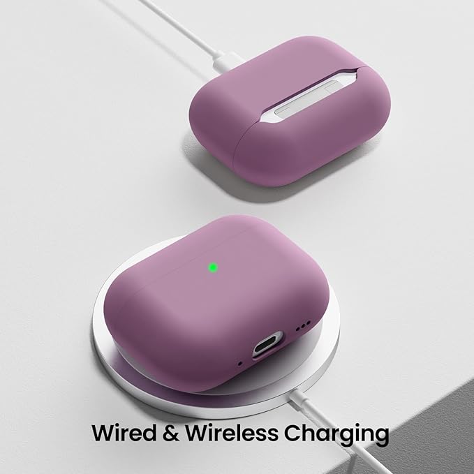 ORNARTO Compatible with AirPods Pro 3 Case 2025, Full Protective Hybrid Silicone for AirPods Pro 3rd Generation Case, Front LED Visible Skin Cover-Lilac Purple