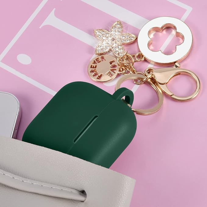 VISOOM Case for Airpods 3 Pink Airpods 3rd Cases 2021 Silicone for iPod 3 Earbuds Case Cover Women Wireless Charging Case with Accessories Girl Bling Keychain for Apple Ear Buds 3rd Generation