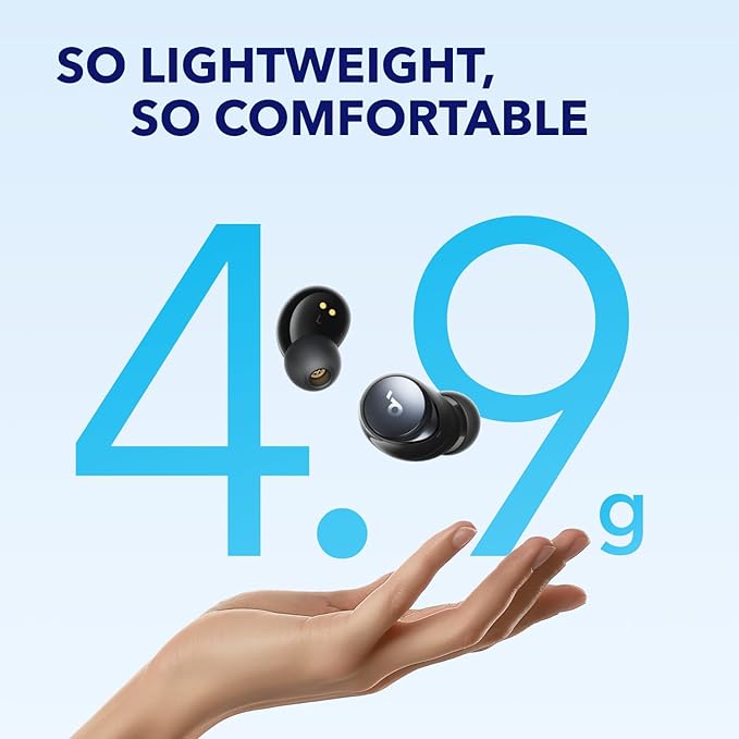 Soundcore by Anker Space A40 Adaptive Active Noise Cancelling Wireless Earbuds, Reduce Noise by Up to 98%, Ultra Long 50H Playtime, 10H Single Playtime, Hi-Res Sound, Comfortable Fit, Wireless Charge