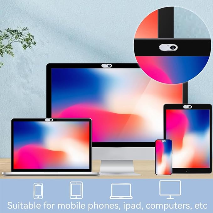 3Pcs Metal Webcam Cover Slide Ultra Thin 0.04 Inch Silver Laptop Camera Privacy Cover for Mini PC Phone Laptop Desktop Aluminum Durable Phone Privacy Protectors for Home Office Travel Use
