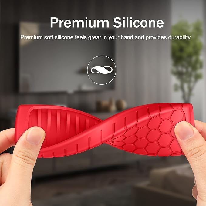 Fintie Silicone Case for Fire TV Stick 4K Max (2nd Gen)/Toshiba/Insignia/Pioneer/2-Series/4-Series/Omni Fire TV Remote - Anti Slip Shockproof Cover for Alexa Voice Remote Enhanced, Red