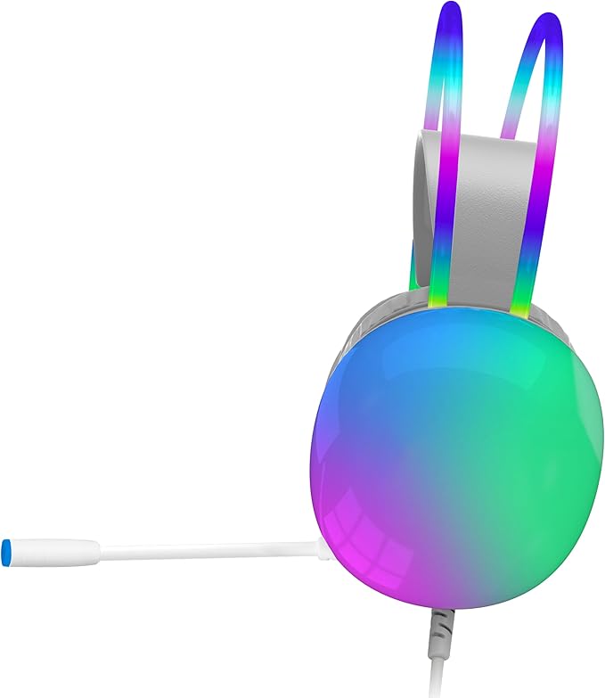 Supersonic IQ Sound IQ-490RGB Pro-Wired Gaming Headset, 7.1 Surround Sound, RGB Lighting, Hi-Fi Speaker, Comfortable Fit, 360° Rotating Microphone, Universal Compatibility PC, Laptop and Mobile