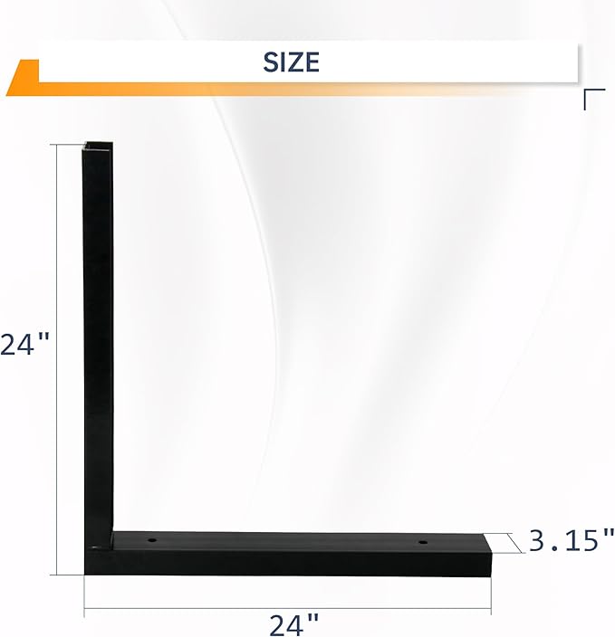 24’’x24’’ Bolted Structural Steel Mounting Brackets for underbody Truck Tool Box, Set of 3- Black