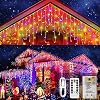 Icicle Lights Multicolor 90 LED 10 ft Short Curtain Lights with 8 Modes Remote Control,Powerd by USB & Battery - Waterproof Fairy String Lights for Indoor & Outdoor,Holiday,Party