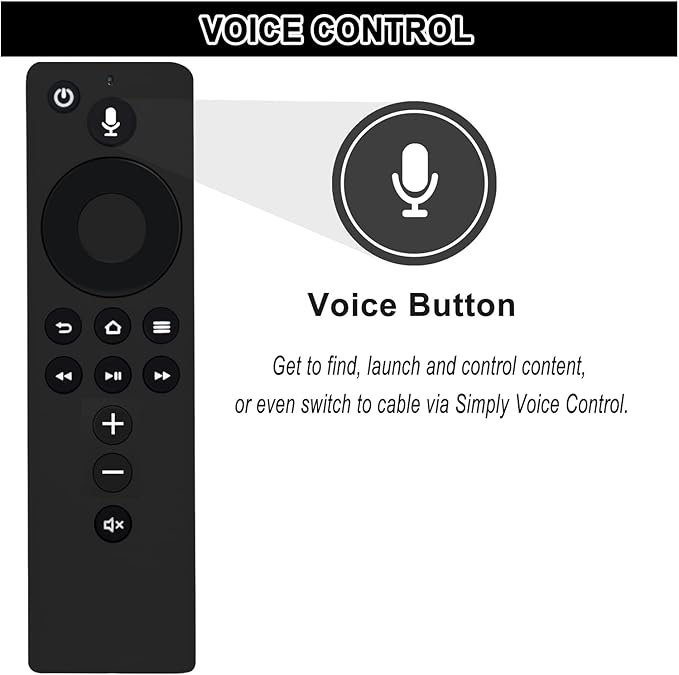 Replacement Voice Remote Control L5B83H with Power and Volume Control fit for Amazon-TV-Cube, Amazon-TV-Stick, Amazon-Stick-4K, and Amazon-TVs