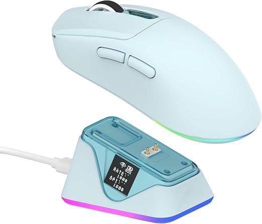 EPOMAKER NEX Lite Wireless Gaming Mouse w/Screens & RGB Charging Dock