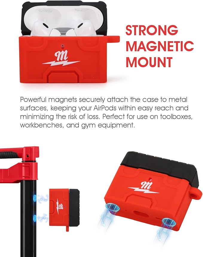 for Milwaukee Packout AirPod Pro 1 & 2 Soft Case - Protective Silicone Cover for Milwaukee Packout - Creative Toolbox Style Case