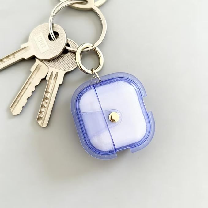 for AirPods Pro 3 Case 2025 with Lock Clear Cases,Soft TPU Cover for Airpods Pro 3rd Case for Air pod Pro 3 Cover with Keychain for Airpods Pro 3 Gen for Women Girls (Blue)