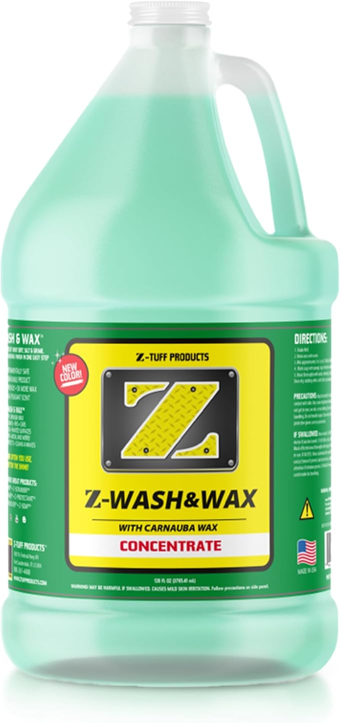 Z-TUFF PRODUCTS Wash & Wax – Ultimate Shine & Protection For Boats, RVs, and Cars – Infused with Advanced Polymer & Carnauba Wax Concentrated