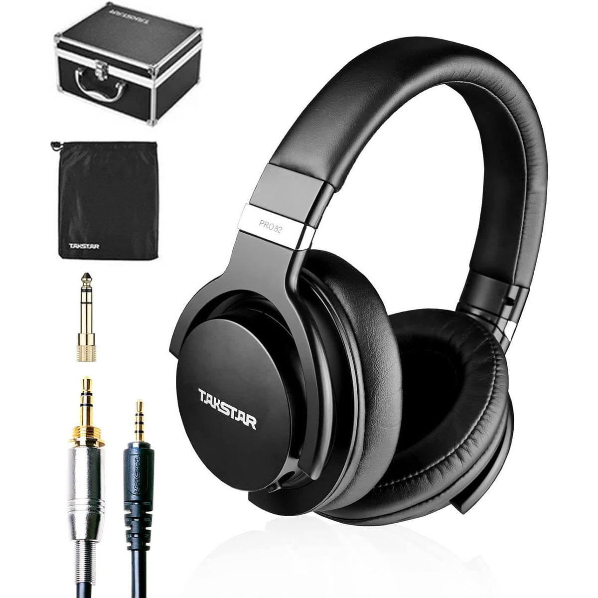 TAKSTAR PRO 82 Over-Ear Studio Monitor Headphones, 3-Stage Bass Adjustment